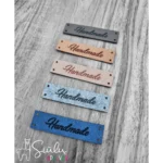 Dirbtinės odos etiketės rankdarbiams - Handmade