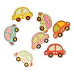 Medinės spalvotos sagos Mašinėlės