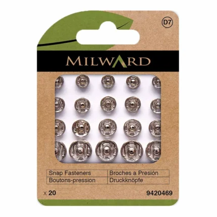 Milward juodų prisiuvamų spaudžių rinkinys