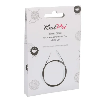 KnitPro juodas valas prisukamiems virbalams su sidabrinėmis