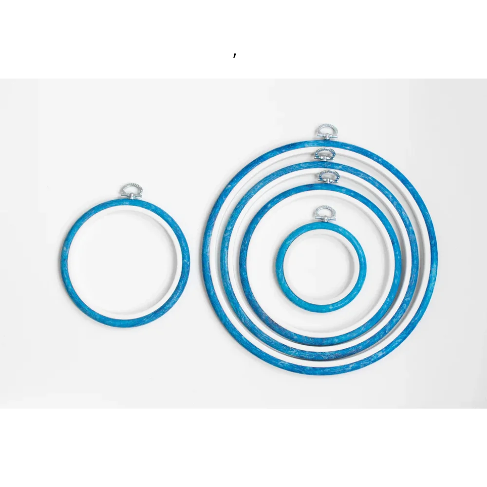 Nurge lankeliai - mėlyna 2 siuvinėjimo lankelis Nurge apvalus