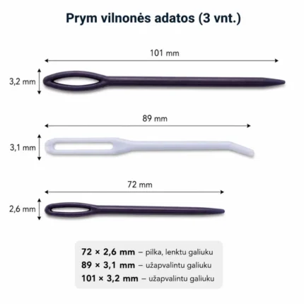 Plastikinės adatos mezgimui