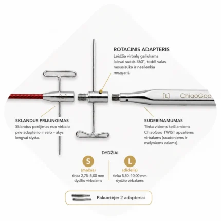 ChiaoGoo TWIST rotaciniai adapteriai