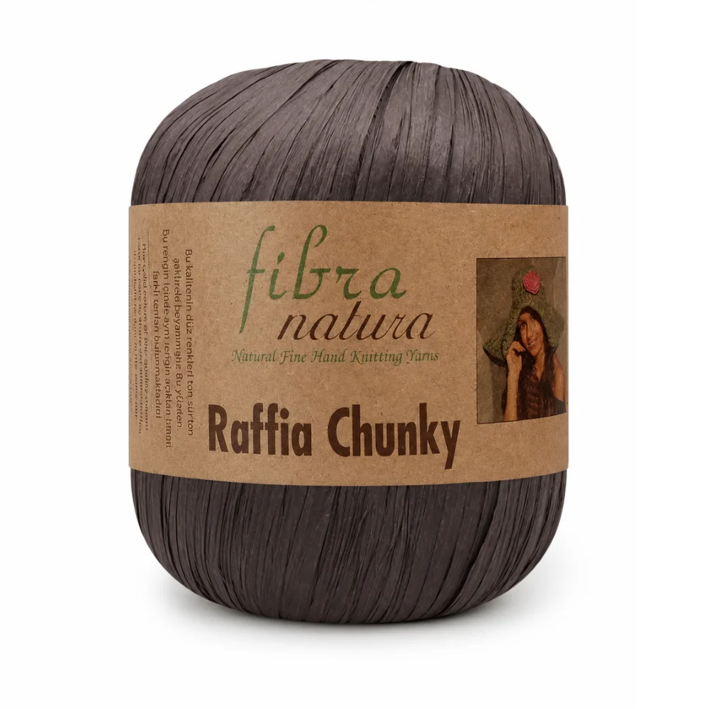 21 tamsi ruda Fibra Natura Raffia Chunky