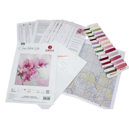 Grakščios orchidėjos Luca-S siuvinėjimo kryželiu rinkinys
