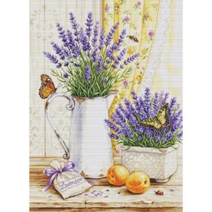 Levandų aromatas Luca-S siuvinėjimo kryželiu rinkinys