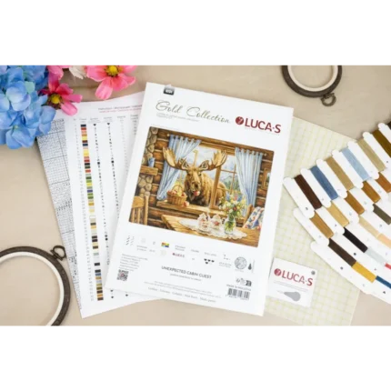 Netikėtas trobelės svečias Luca-S GOLD Petit Point siuvinėjimo rinkinys